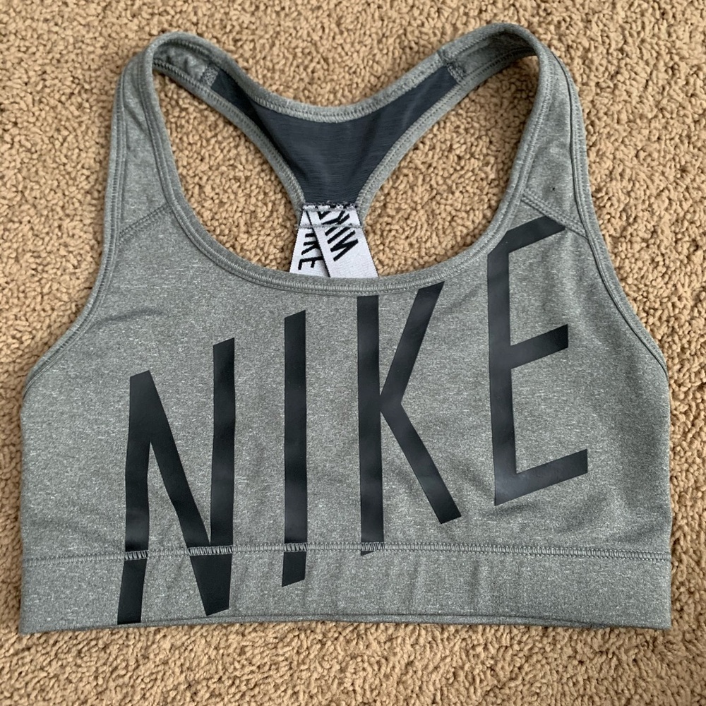 Grey Nike sports bra